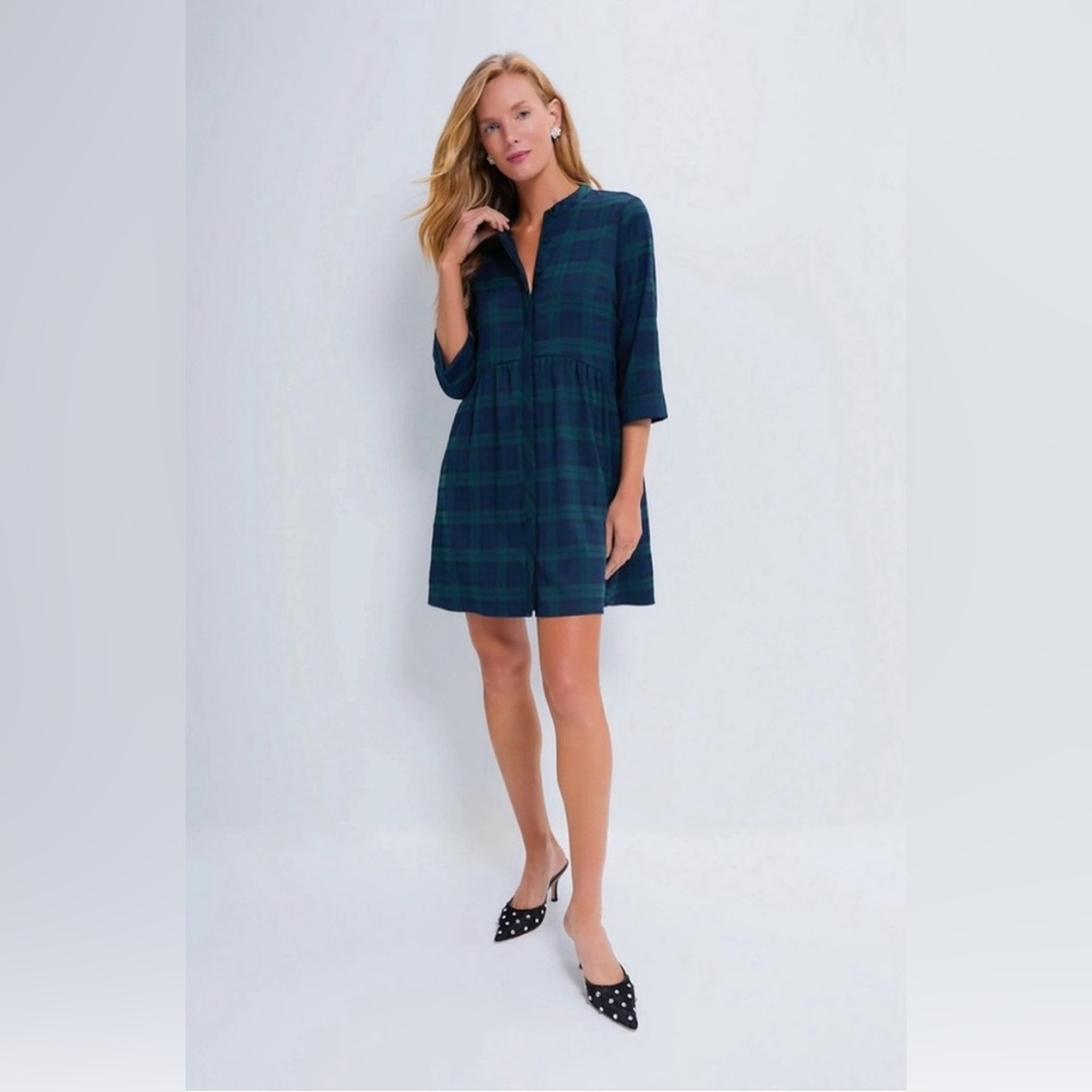 Tuckernuck Blackwatch Plaid Royal Shirt Dress